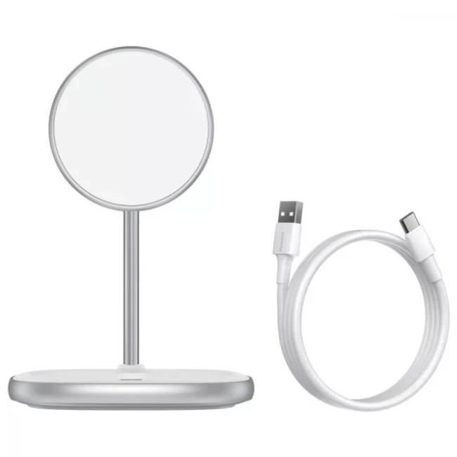 Беспроводное зарядное устройство Baseus Swan Magnetic 15W White with MagSafe (WXSW-02) - 3