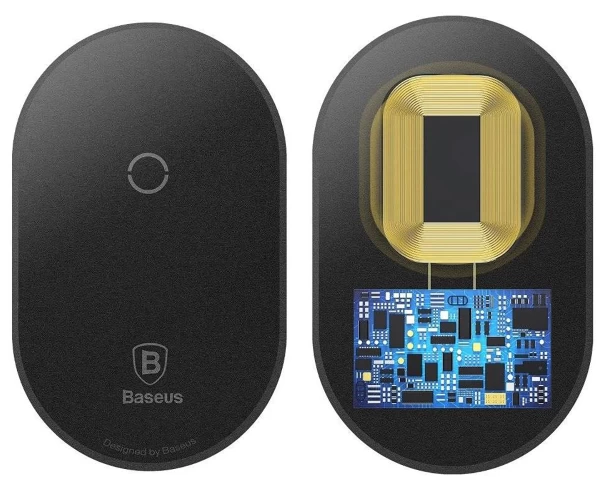 Перехідник для бездротового зарядного пристрою Baseus Microfiber Receiver для iPhone Black (WXTE-A01) - 1