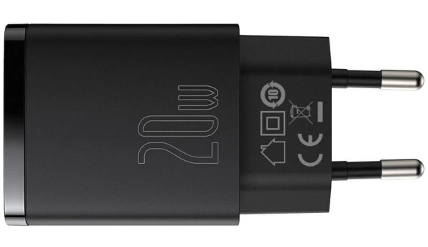Мережевий зарядний пристрій Baseus Compact QC 20W USB-C | USB-A Black (CCXJ-B01) - 3