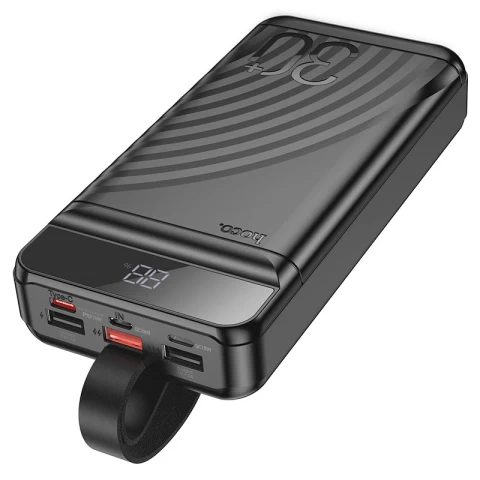 Портативний зарядний пристрій HOCO J123B Element 30000 mAh 22.5W PD with LCD/LED-lamp Black - 3