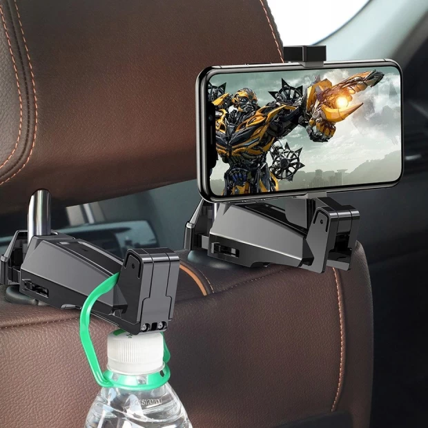 Автотримач Baseus Backseat Vehicle Phone Hook Khaki (SUHZ-A11) - 4