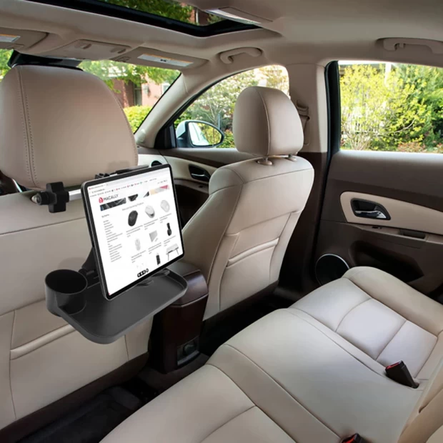 Автотримач Macally універсальний для планшетів для пасажирів на задніх сидіннях зі складною підставкою Black (HRMOUNTPROTRAY) - 4