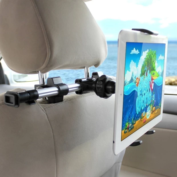 Автодержатель Macally универрсальный для планшетов для пассажиров на задних сидениях Aluminium (HRMOUNTPRO) - 3