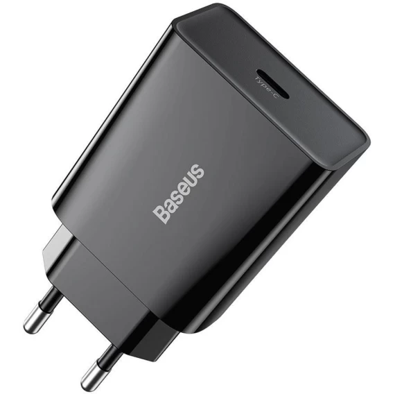 Мережевий зарядний пристрій Baseus Speed Mini PD 20W USB-C Black (CCFS-SN01) - 1