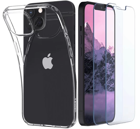 Чехол и защитное стекло Spigen для iPhone 13 Pro Crystal Pack Transparent (2 Pack) (ACS03637) - 1