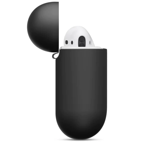 Чохол для навушників Upex для Apple AirPods 2/1 Silicone Case з карабіном Black (UP77201) - 2