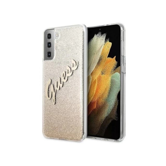 Чохол Guess Glitter Gradient Script для Samsung Galaxy S21 G991 Gold (GUHCS21SPCUGLSGO)