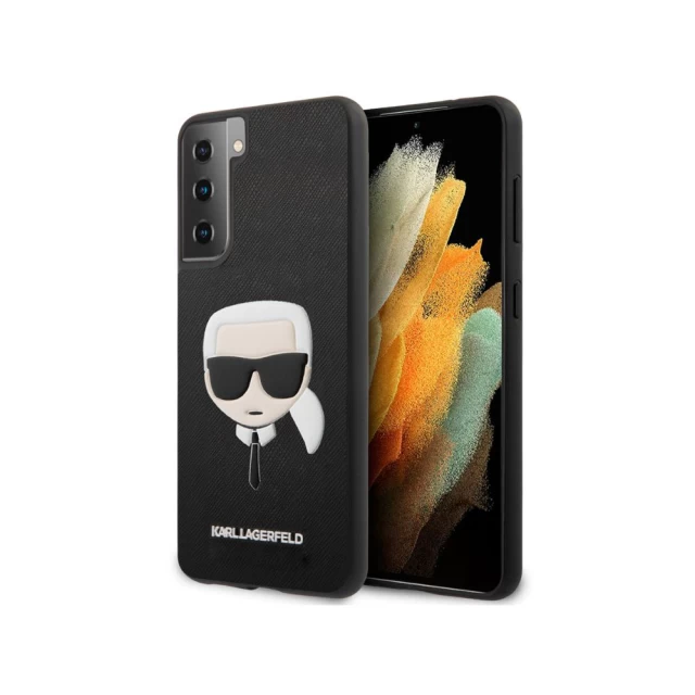 Чехол Karl Lagerfeld Saffiano Ikonik Karl`s Head для Samsung Galaxy S21 Plus G996 Black (KLHCS21MSAKHBK)