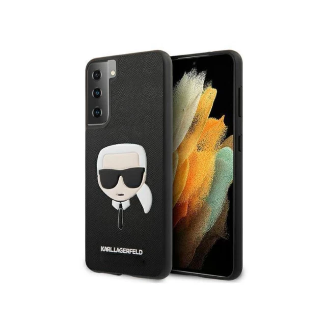 Чохол Karl Lagerfeld Saffiano Ikonik Karl`s Head для Samsung Galaxy S21 G991 Black (KLHCS21SSAKHBK)