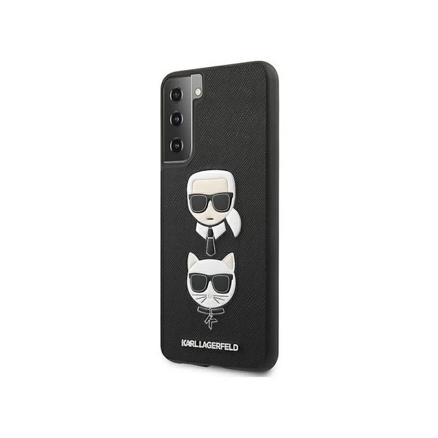 Чохол Karl Lagerfeld Saffiano Ikonik Karl and Choupette Head для Samsung Galaxy S21 G991 Black (KLHCS21SSAKICKCBK)