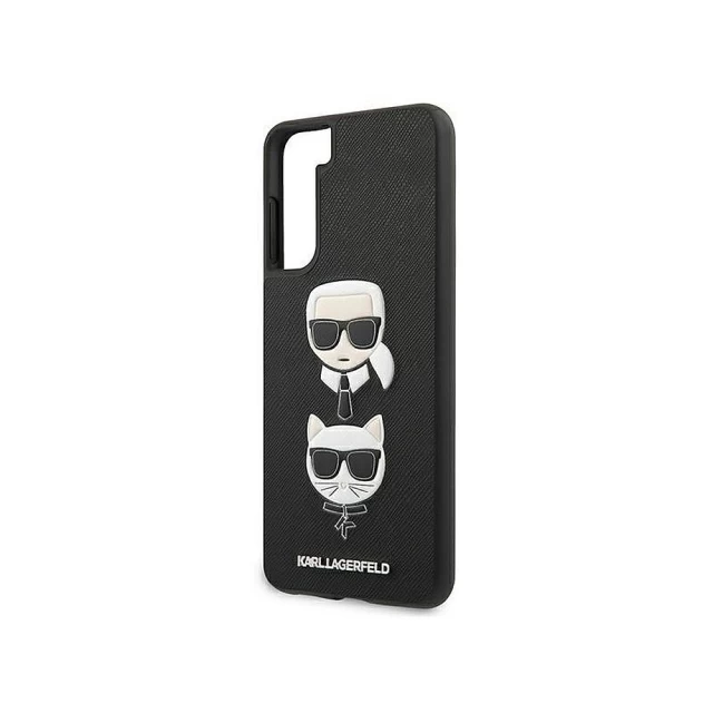 Чехол Karl Lagerfeld Saffiano Ikonik Karl and Choupette Head для Samsung Galaxy S21 G991 Black (KLHCS21SSAKICKCBK)