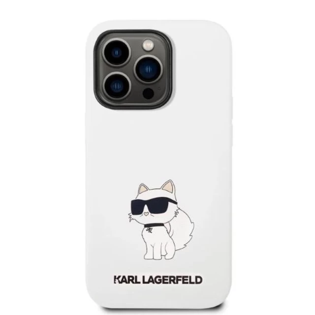 Чехол Karl Lagerfeld Silicone Choupette для iPhone 14 Pro White (KLHCP14LSNCHBCH)