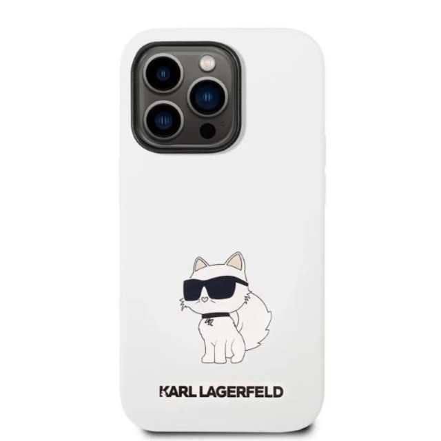 Чохол Karl Lagerfeld Silicone Choupette для iPhone 14 Pro White (KLHCP14LSNCHBCH)