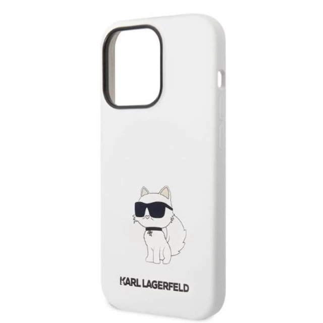 Чехол Karl Lagerfeld Silicone Choupette для iPhone 14 Pro White (KLHCP14LSNCHBCH)