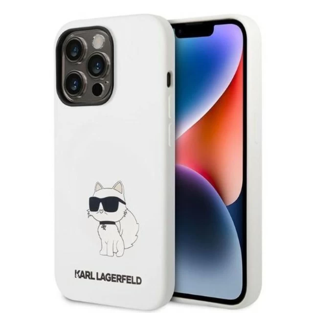 Чохол Karl Lagerfeld Silicone Choupette для iPhone 14 Pro White (KLHCP14LSNCHBCH)