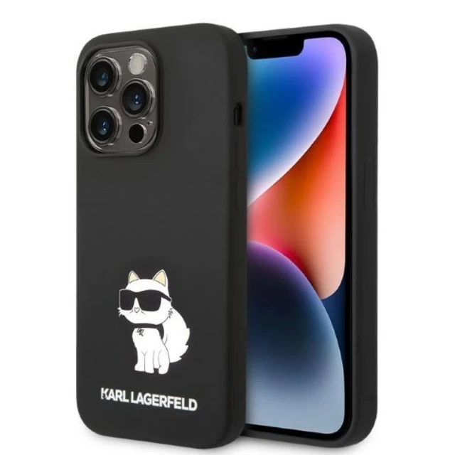 Чохол Karl Lagerfeld Silicone Choupette для iPhone 14 Pro Black (KLHCP14LSNCHBCK)