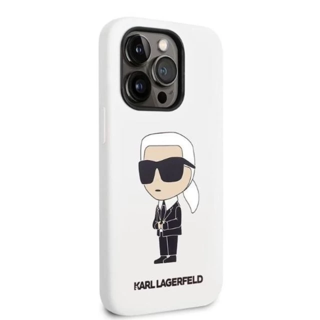 Чехол Karl Lagerfeld Silicone Ikonik для iPhone 14 Pro White (KLHCP14LSNIKBCH)