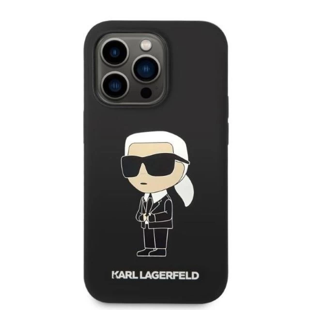 Чохол Karl Lagerfeld Silicone Ikonik для iPhone 14 Pro Black (KLHCP14LSNIKBCK)