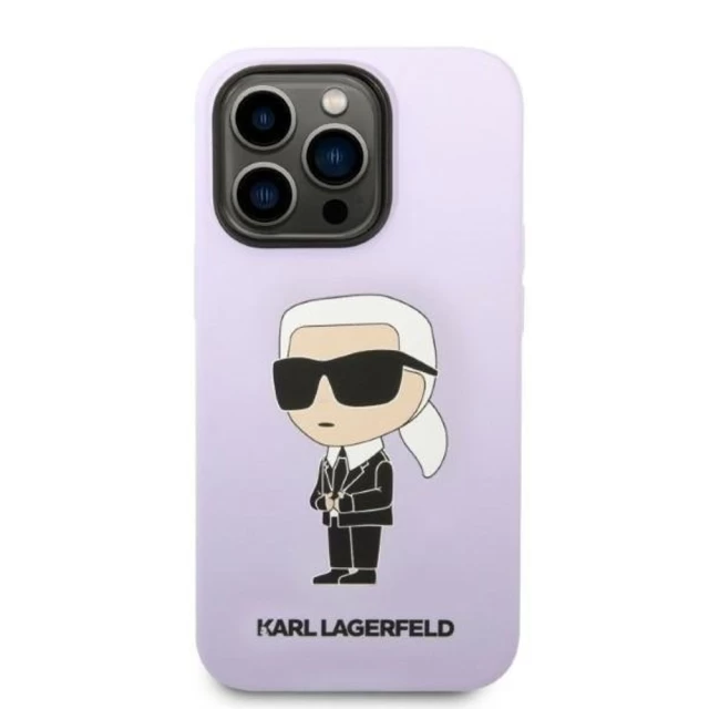 Чехол Karl Lagerfeld Silicone Ikonik для iPhone 14 Pro Purple (KLHCP14LSNIKBCU)