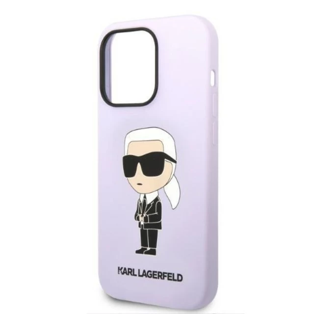 Чохол Karl Lagerfeld Silicone Ikonik для iPhone 14 Pro Purple (KLHCP14LSNIKBCU)