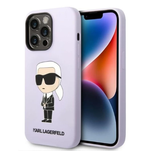 Чехол Karl Lagerfeld Silicone Ikonik для iPhone 14 Pro Purple (KLHCP14LSNIKBCU)