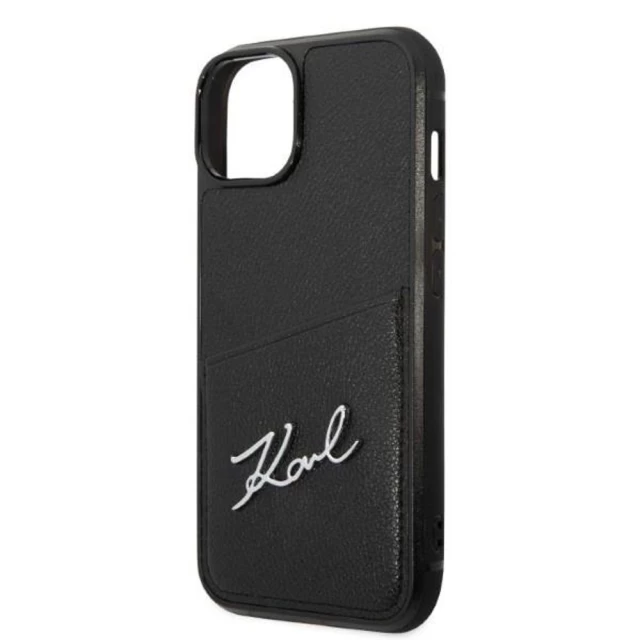 Чехол Karl Lagerfeld Signature Logo Cardslot для iPhone 14 Plus Black (KLHCP14MCSSK)