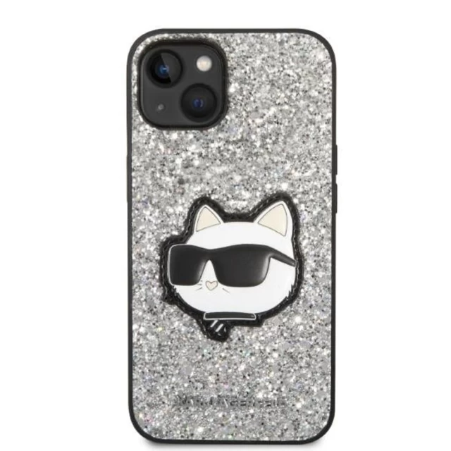 Чохол Karl Lagerfeld Glitter Choupette Patch для iPhone 14 Plus Silver (KLHCP14MG2CPS)