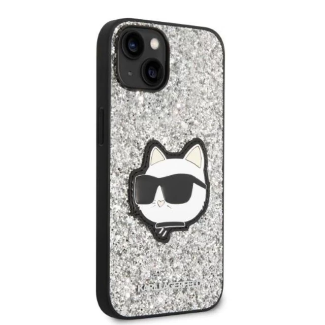 Чохол Karl Lagerfeld Glitter Choupette Patch для iPhone 14 Plus Silver (KLHCP14MG2CPS)