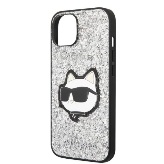 Чохол Karl Lagerfeld Glitter Choupette Patch для iPhone 14 Plus Silver (KLHCP14MG2CPS)