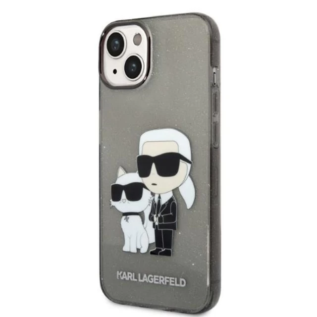 Чехол Karl Lagerfeld Gliter Karl & Choupette для iPhone 14 Plus Black (KLHCP14MHNKCTGK)