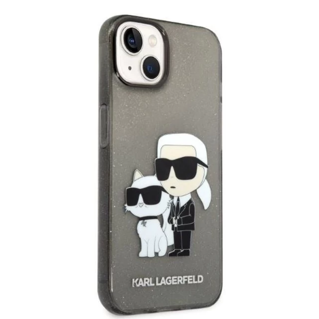 Чохол Karl Lagerfeld Gliter Karl & Choupette для iPhone 14 Plus Black (KLHCP14MHNKCTGK)