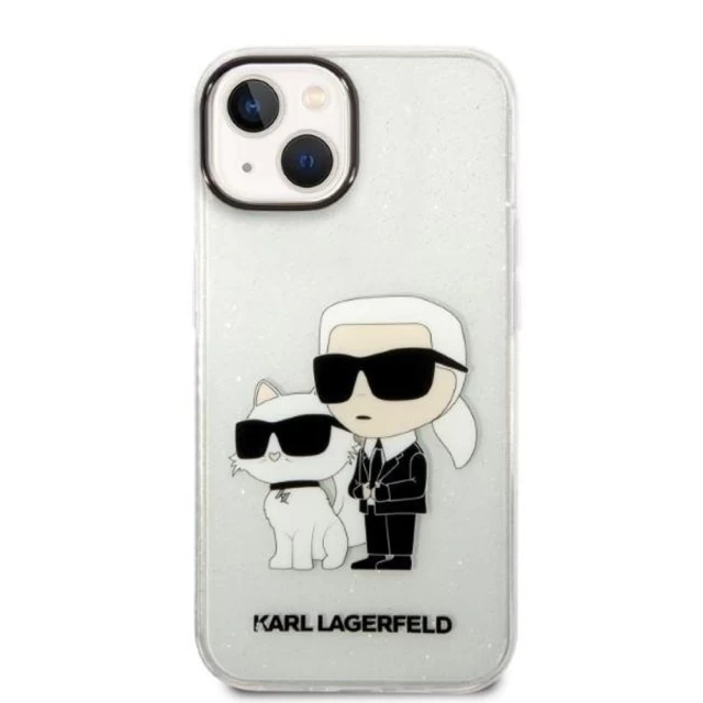 Чохол Karl Lagerfeld Gliter Karl & Choupette для iPhone 14 Plus Transparent (KLHCP14MHNKCTGT)