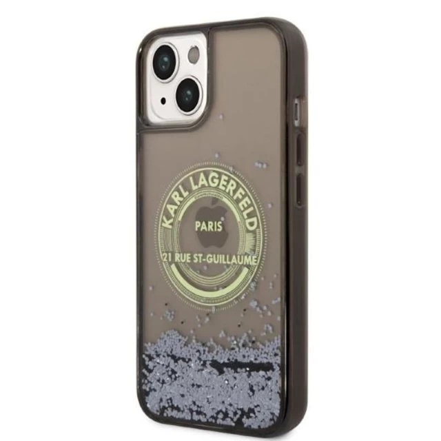 Чехол Karl Lagerfeld Liquid Glitter RSG для iPhone 14 Plus Black (KLHCP14MLCRSGRK)