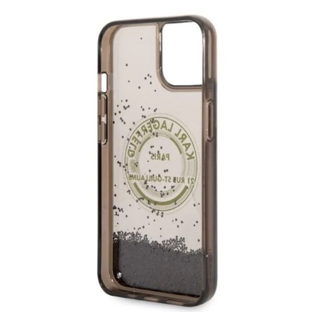 Чехол Karl Lagerfeld Liquid Glitter RSG для iPhone 14 Plus Black (KLHCP14MLCRSGRK)