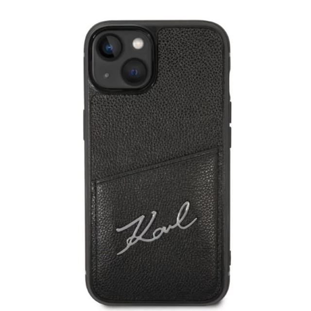 Чехол Karl Lagerfeld Signature Logo Cardslot для iPhone 14 Black (KLHCP14SCSSK)