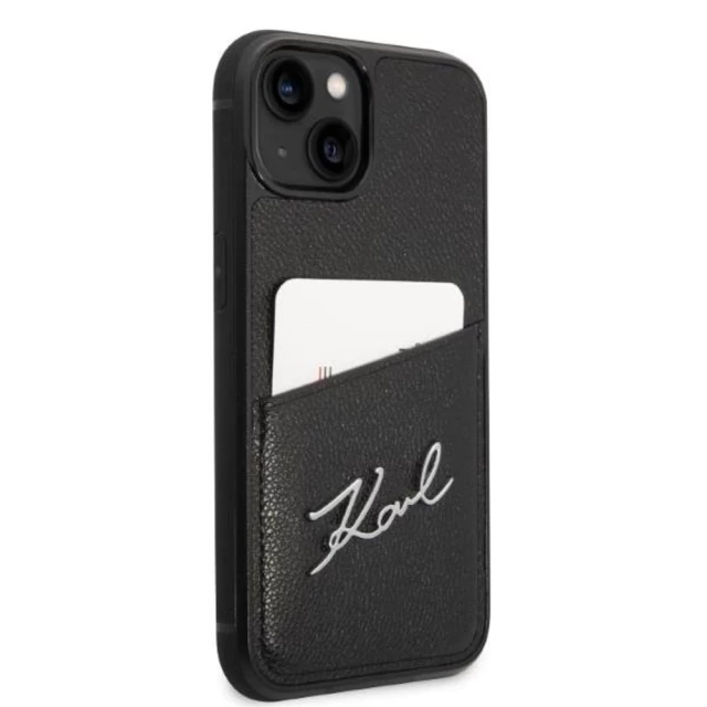 Чехол Karl Lagerfeld Signature Logo Cardslot для iPhone 14 Black (KLHCP14SCSSK)