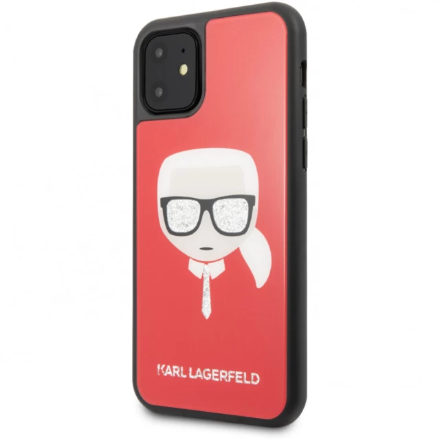 Чохол Karl Lagerfeld Glitter Karl's Head для iPhone 11 Red (KLHCN61DLHRE)