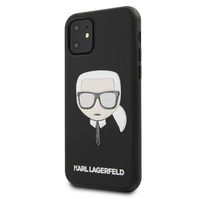 Чохол Karl Lagerfeld Iconik Embossed & Glitter для iPhone 11 Black (KLHCN61GLBK)