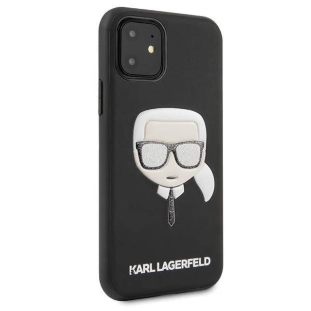 Чохол Karl Lagerfeld Iconik Embossed & Glitter для iPhone 11 Black (KLHCN61GLBK)