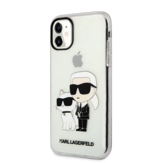 Чохол Karl Lagerfeld Glitter Karl & Choupette для iPhone 11 Transparent (KLHCN61HNKCTGT)