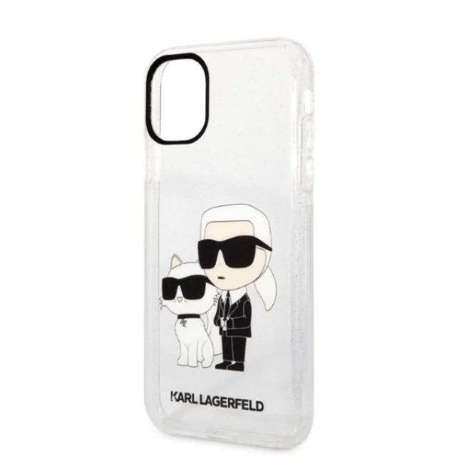 Чохол Karl Lagerfeld Glitter Karl & Choupette для iPhone 11 Transparent (KLHCN61HNKCTGT)