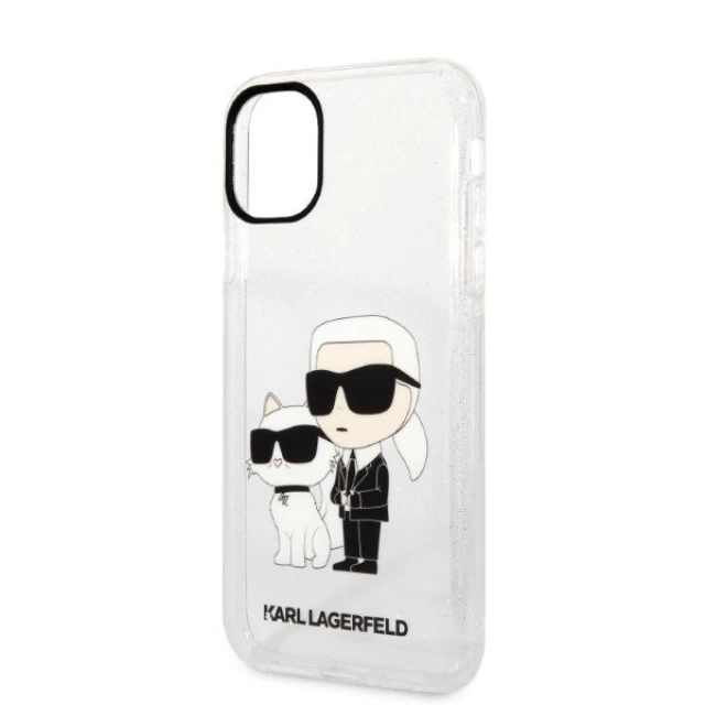 Чехол Karl Lagerfeld Glitter Karl & Choupette для iPhone 11 Transparent (KLHCN61HNKCTGT)