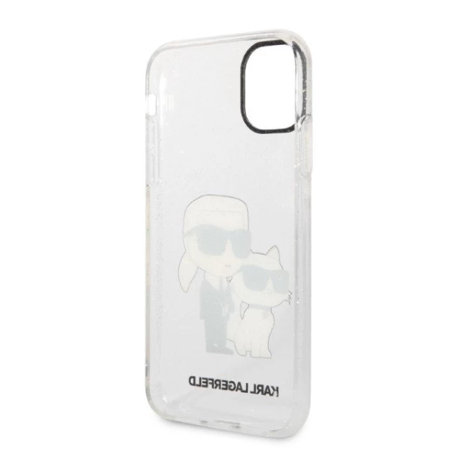 Чехол Karl Lagerfeld Glitter Karl & Choupette для iPhone 11 Transparent (KLHCN61HNKCTGT)