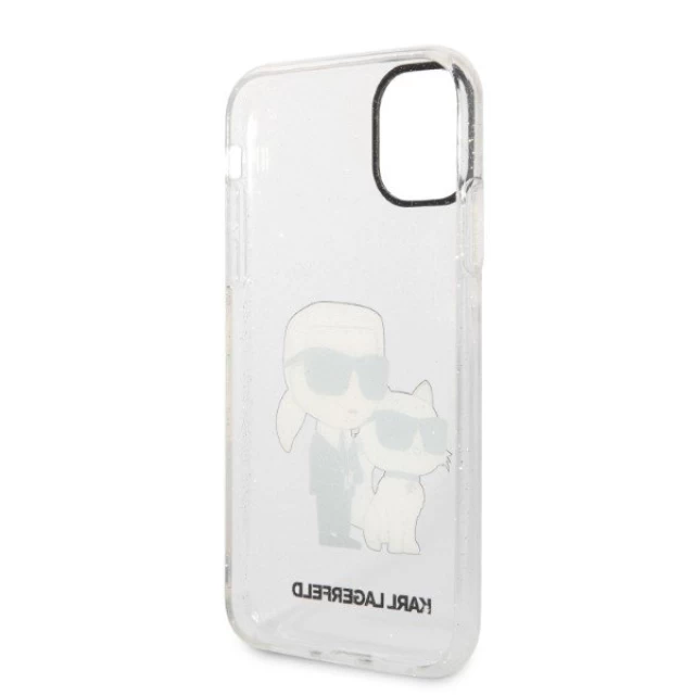 Чохол Karl Lagerfeld Glitter Karl & Choupette для iPhone 11 Transparent (KLHCN61HNKCTGT)