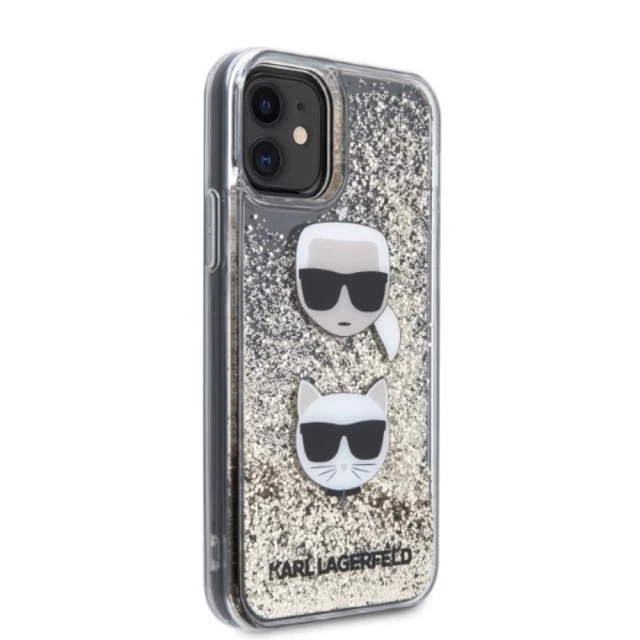 Чехол Karl Lagerfeld Liquid Glitter Karl & Choupette для iPhone 11 Gold (KLHCN61KCGLGO)