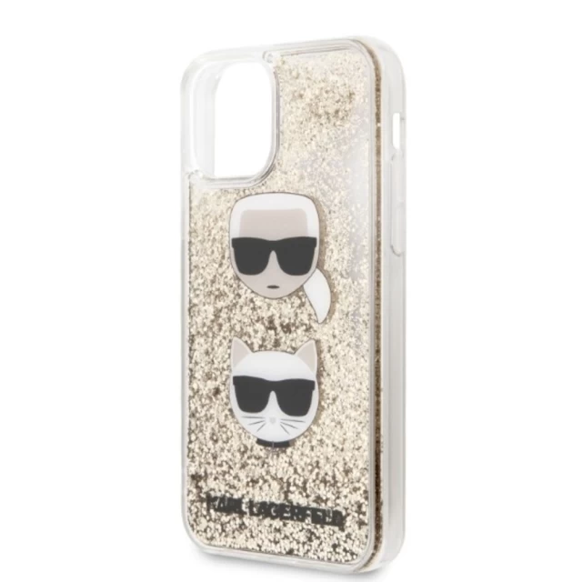 Чехол Karl Lagerfeld Liquid Glitter Karl & Choupette для iPhone 11 Gold (KLHCN61KCGLGO)