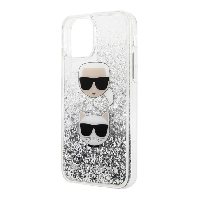 Чохол Karl Lagerfeld Glitter Karl & Choupette для iPhone 11 Silver (KLHCN61KCGLSL)