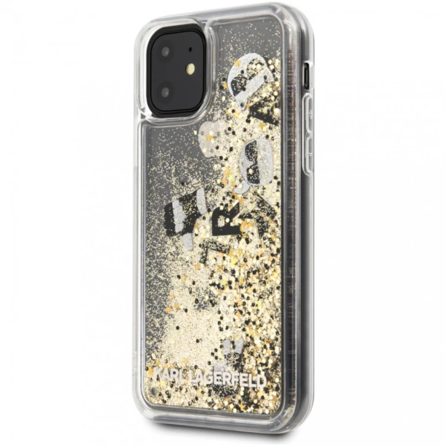 Чохол Karl Lagerfeld Glitter для iPhone 11 Black Gold (KLHCN61ROGO)