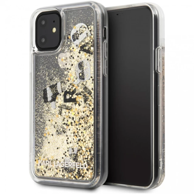 Чохол Karl Lagerfeld Glitter для iPhone 11 Black Gold (KLHCN61ROGO)