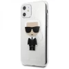 Чехол Karl Lagerfeld Glitter Ikonik Karl для iPhone 11 Silver (KLHCN61TPUTRIKSL)
